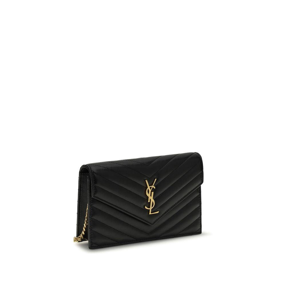 Saint laurent black calf leather bos taurus wallet