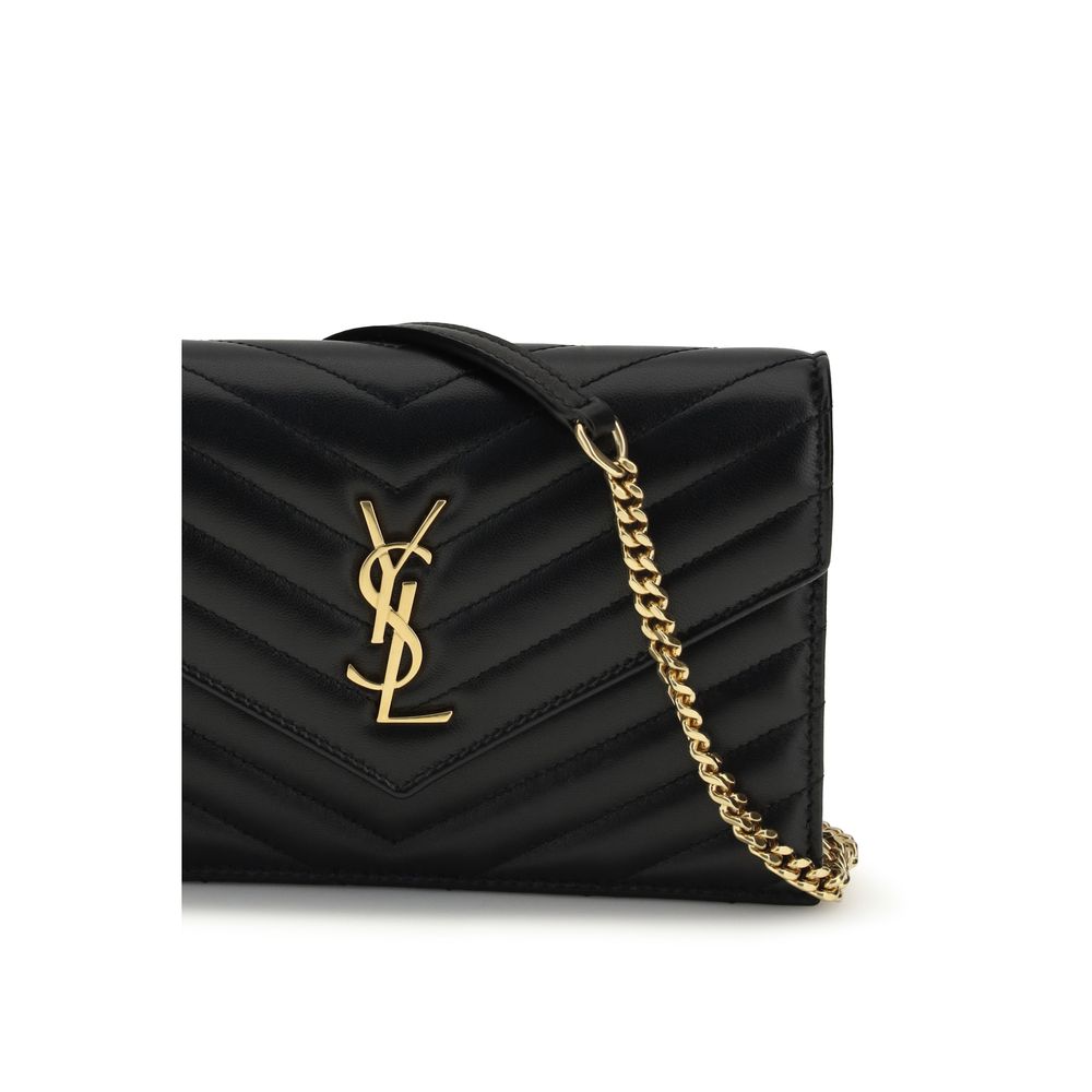 Saint laurent black calf leather bos taurus wallet