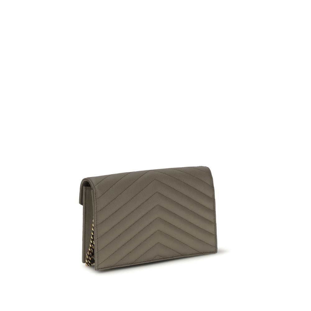 Saint laurent gray calf leather bos taurus wallet