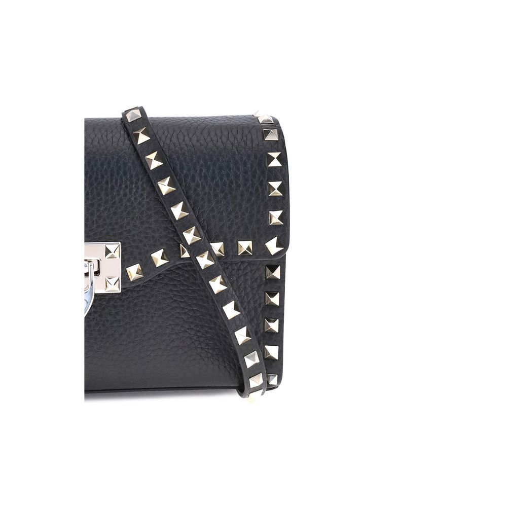 Valentino garavani zwarte schoudertas van kalfsleer met de naam bos taurus