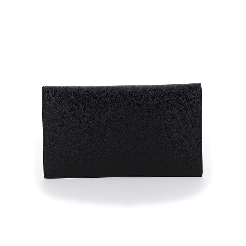 Saint laurent black calf leather bos taurus wallet