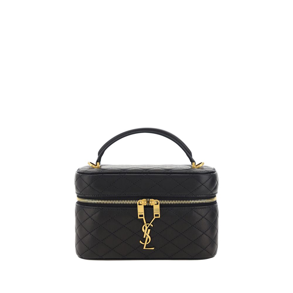 Saint laurent black calf leather bos taurus handbag