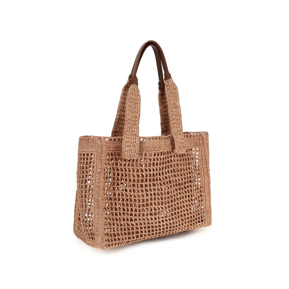 Chloé beige raffia shoulder bag
