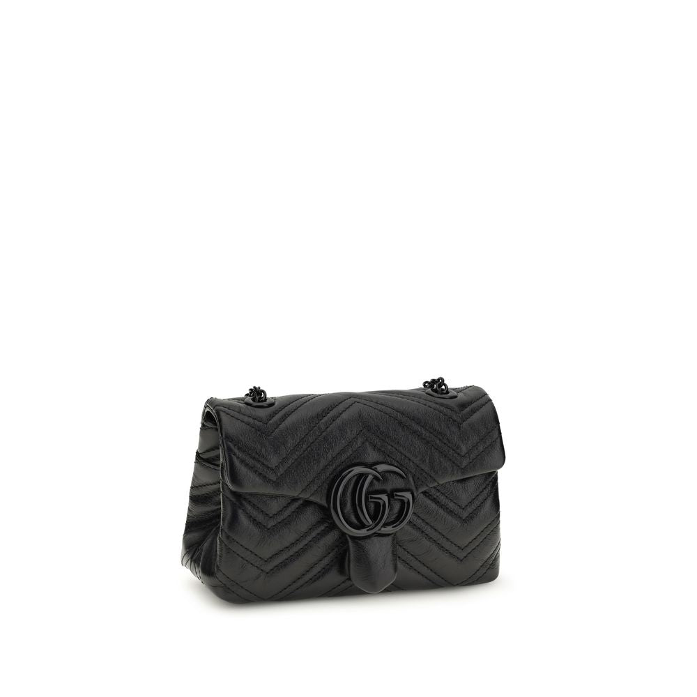 Gucci black calf leather bos taurus shoulder bag