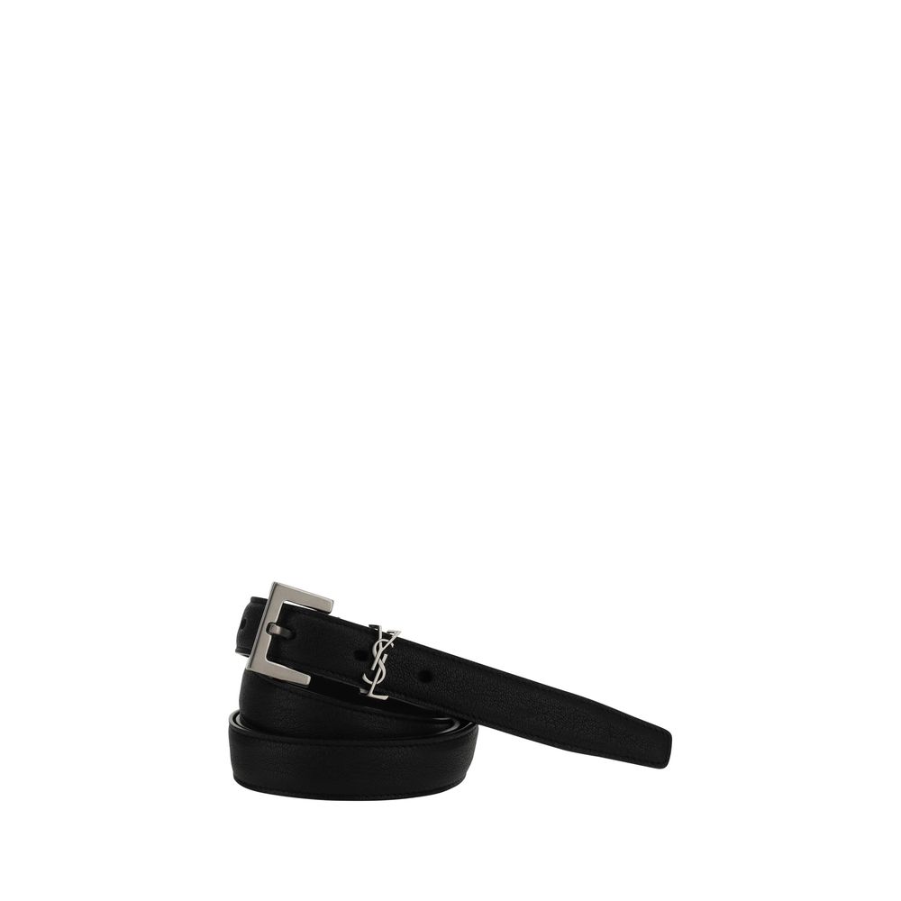 Saint laurent black lamb ovis aries aries regular belt