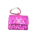 Load image into Gallery viewer, Chanel Iridescent Pink Quilted Leather Pouch
