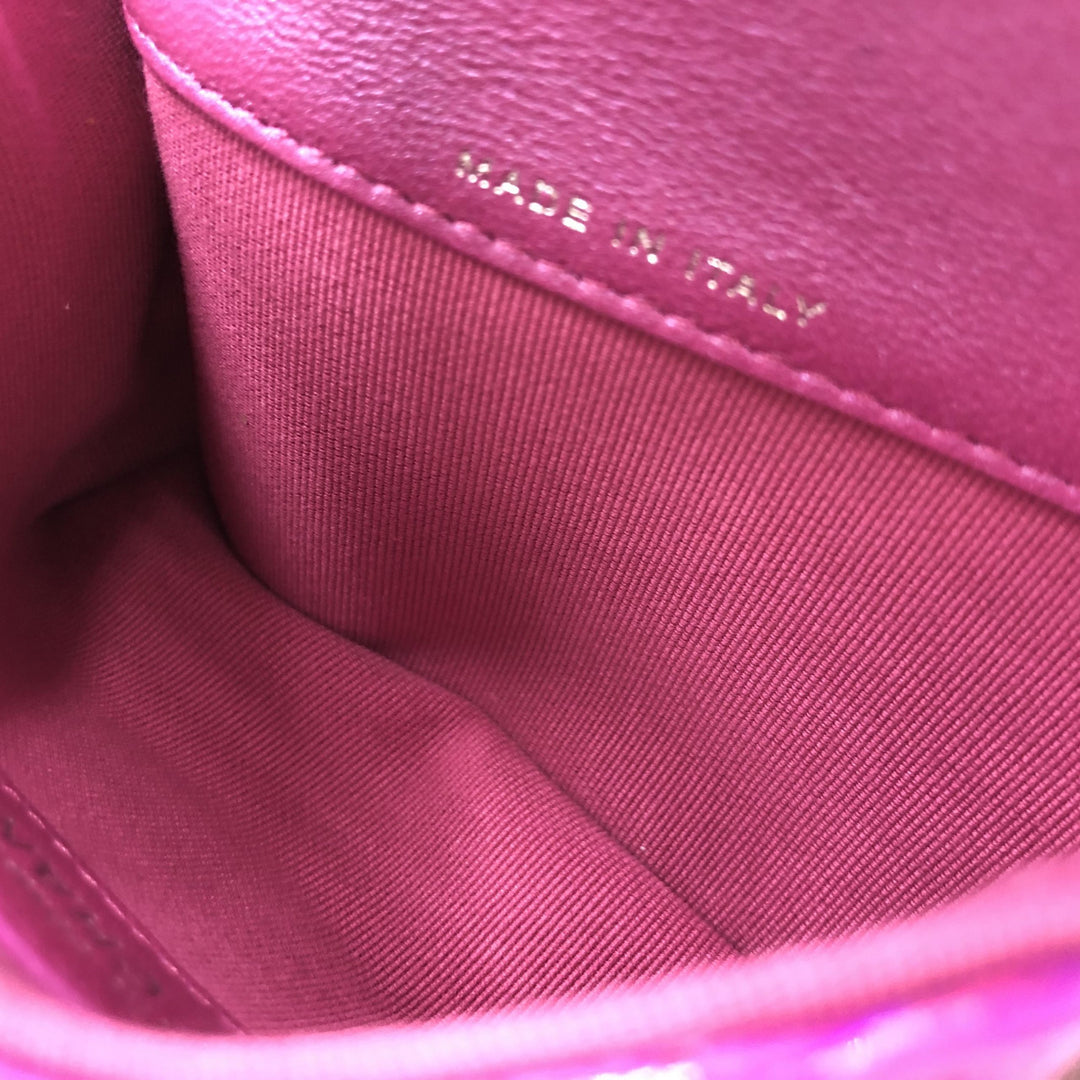 Chanel Iridescent Pink Quilted Leather Pouch
