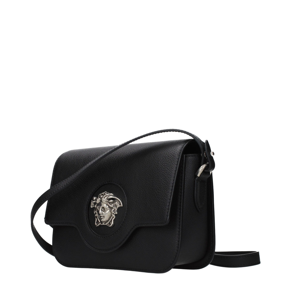 Versace black leather crossbody bag