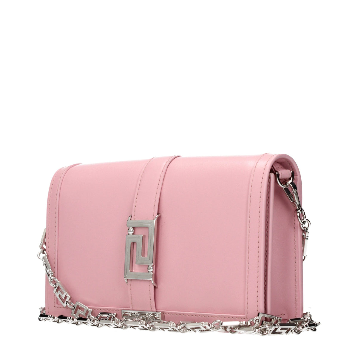 Versace pink leather shoulder bag