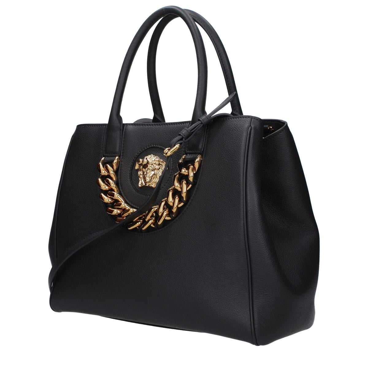 Versace black leather handbag