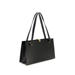 Load image into Gallery viewer, Versace Black Calf Leather Bos Taurus Shoulder Bag
