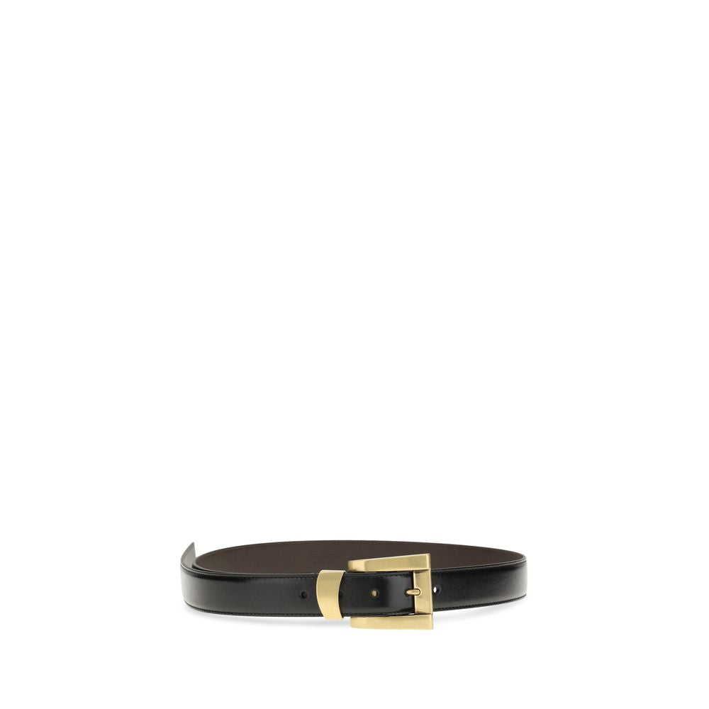Versace brown calf leather bos taurus regular belt