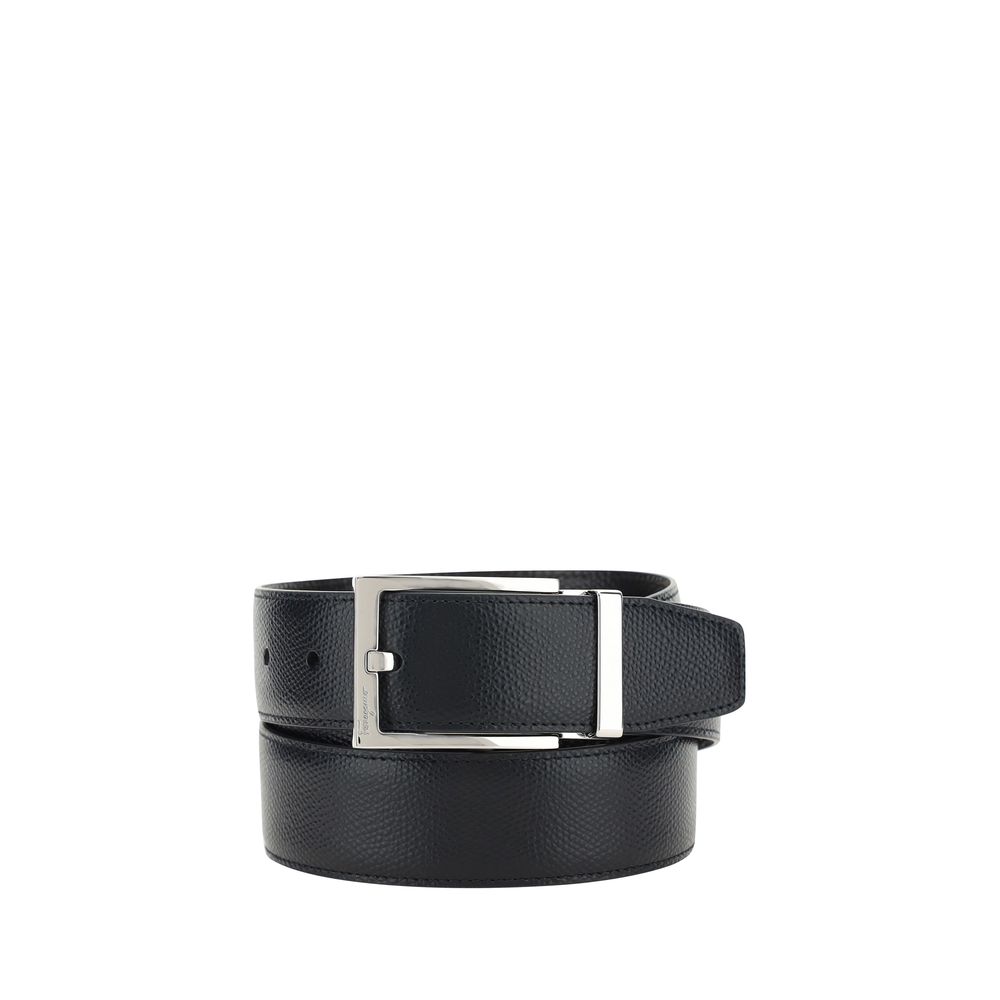 Ferragamo black calf leather bos taurus regular belt