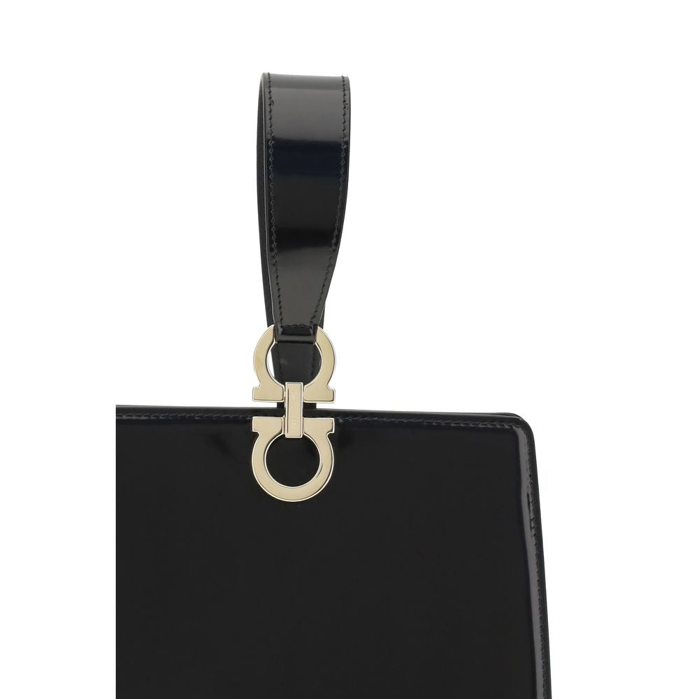 Ferragamo Bos Taurus clutch tas van zwart kalfsleer