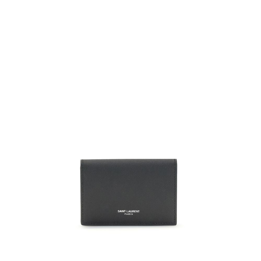 Saint laurent black calf leather bos taurus wallet