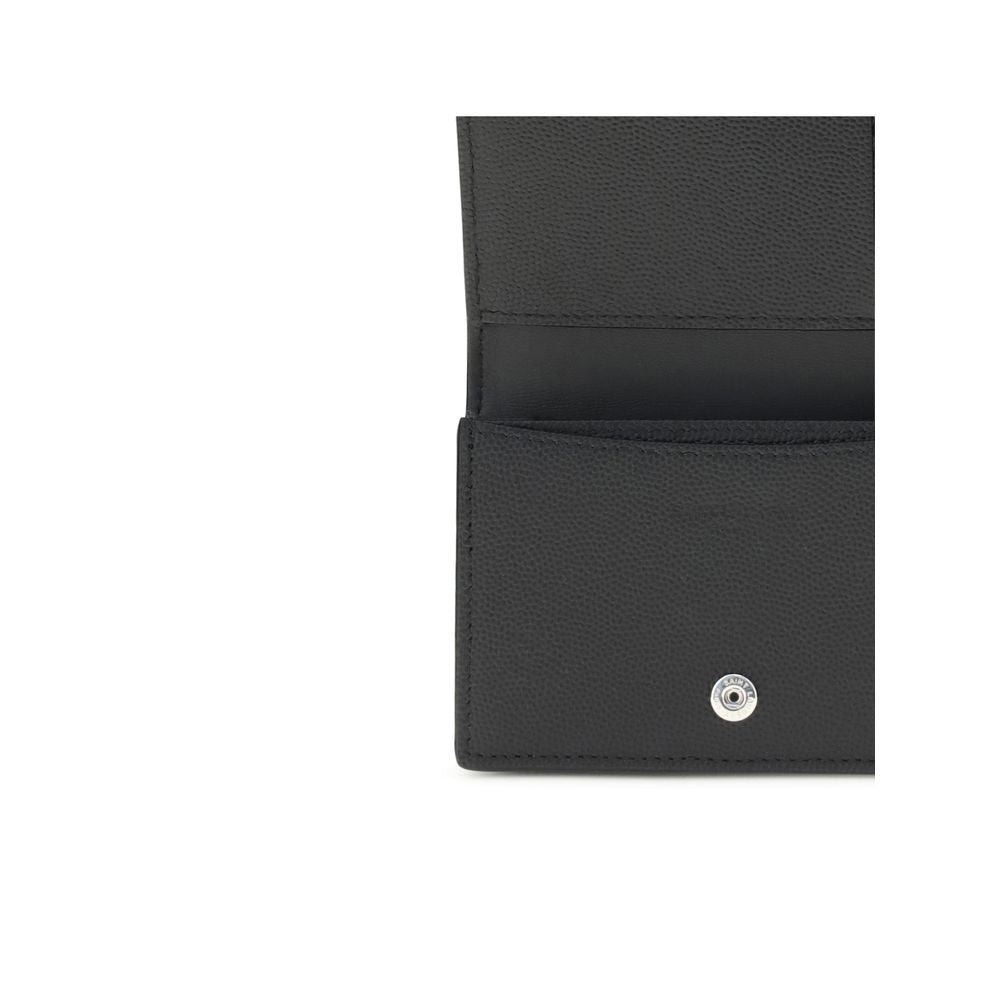Saint laurent black calf leather bos taurus wallet