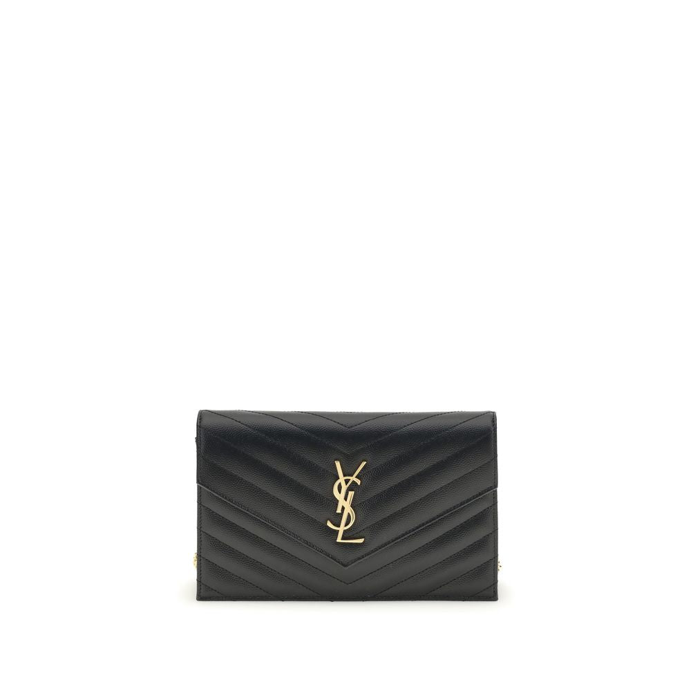 Saint laurent black calf leather bos taurus shoulder bag