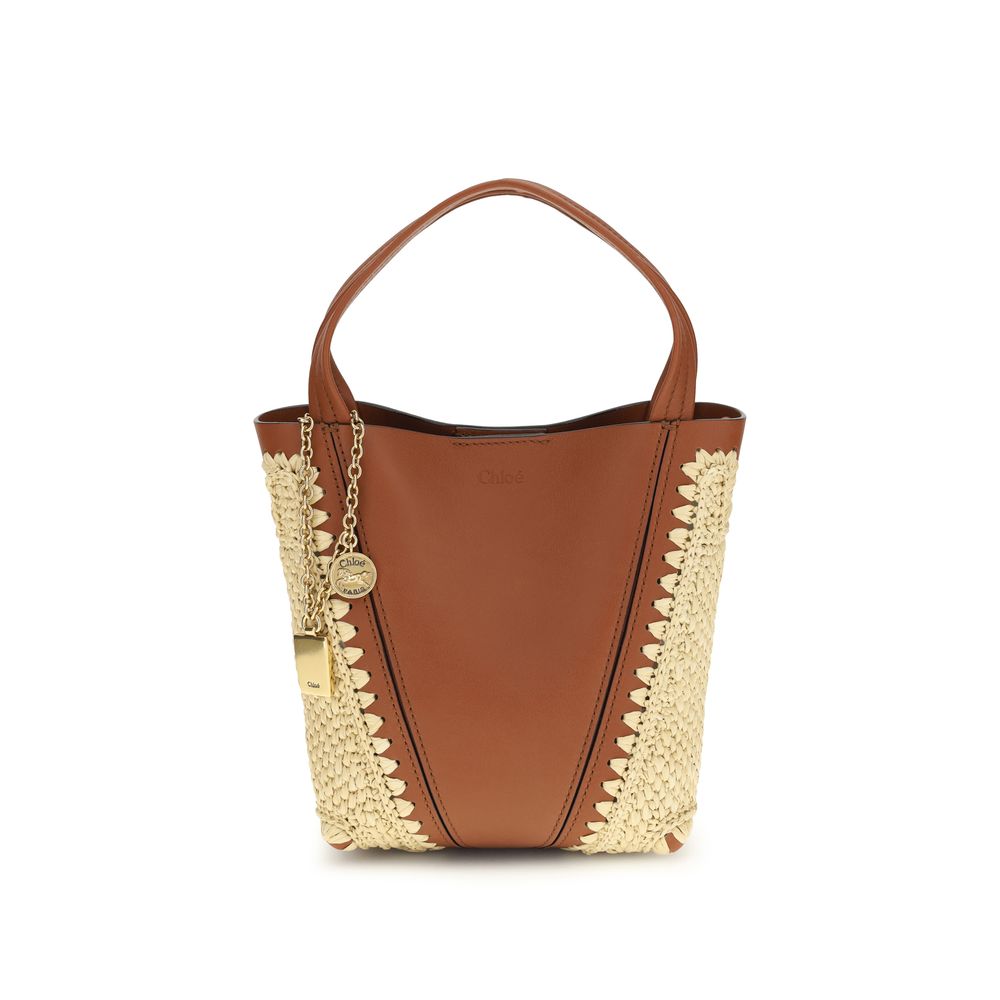 Chloé beige raffia shoulder bag