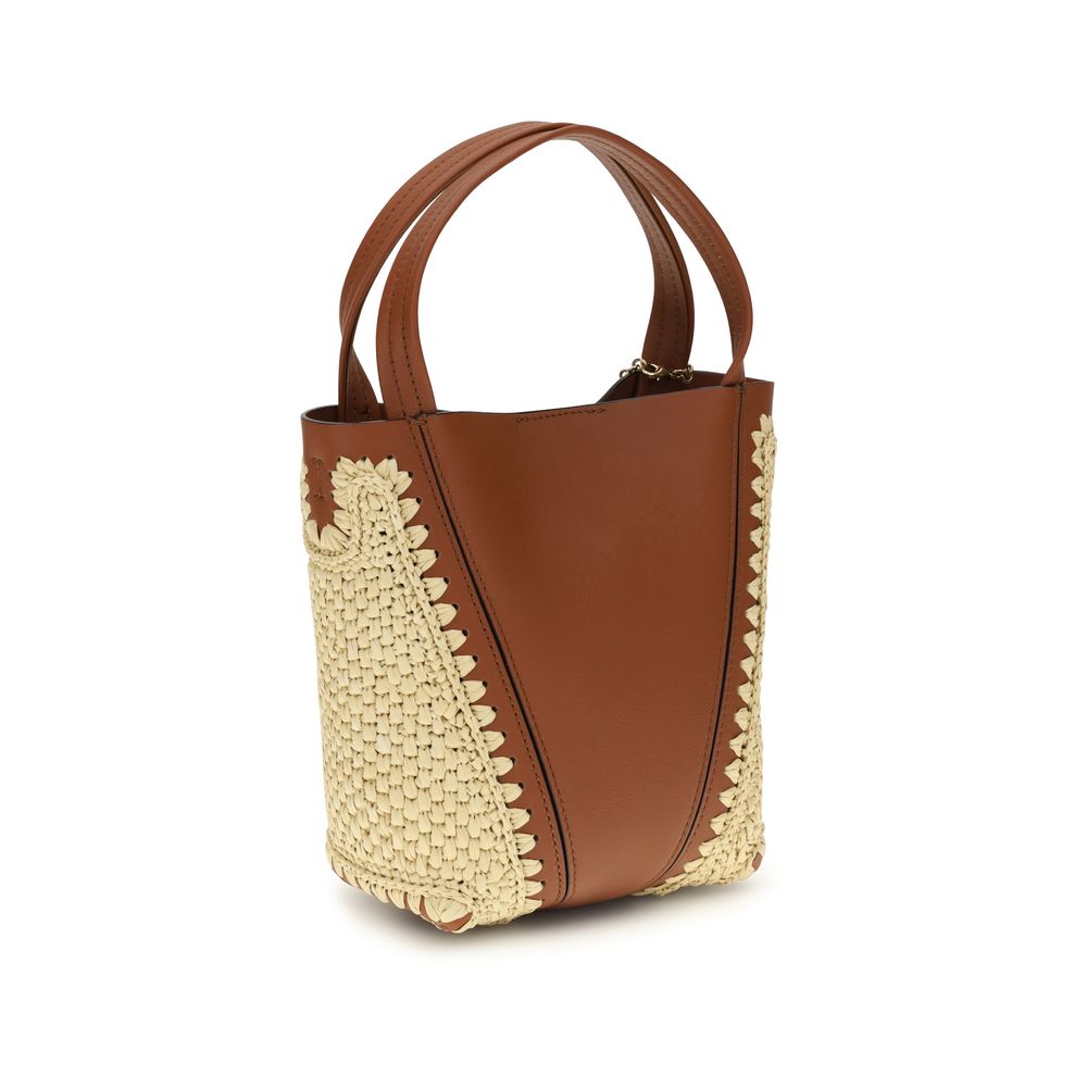 Chloé beige raffia shoulder bag