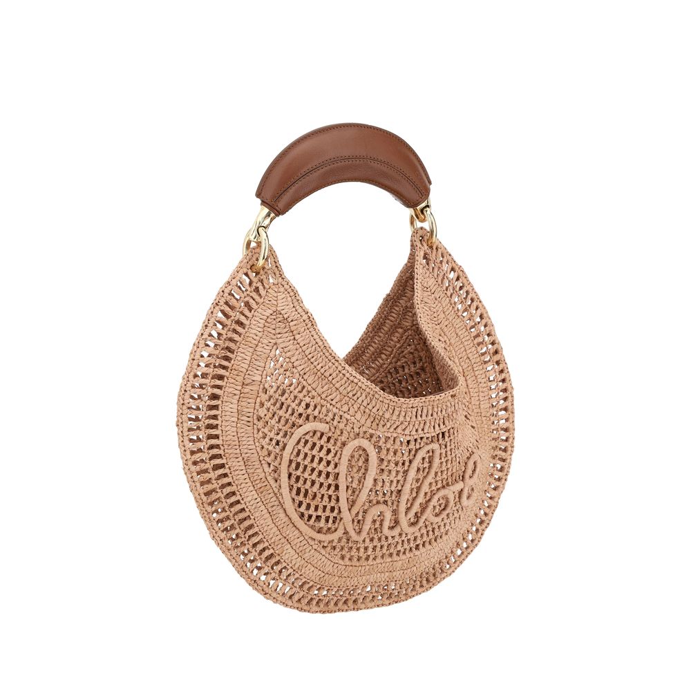 Chloé beige raffia shoulder bag