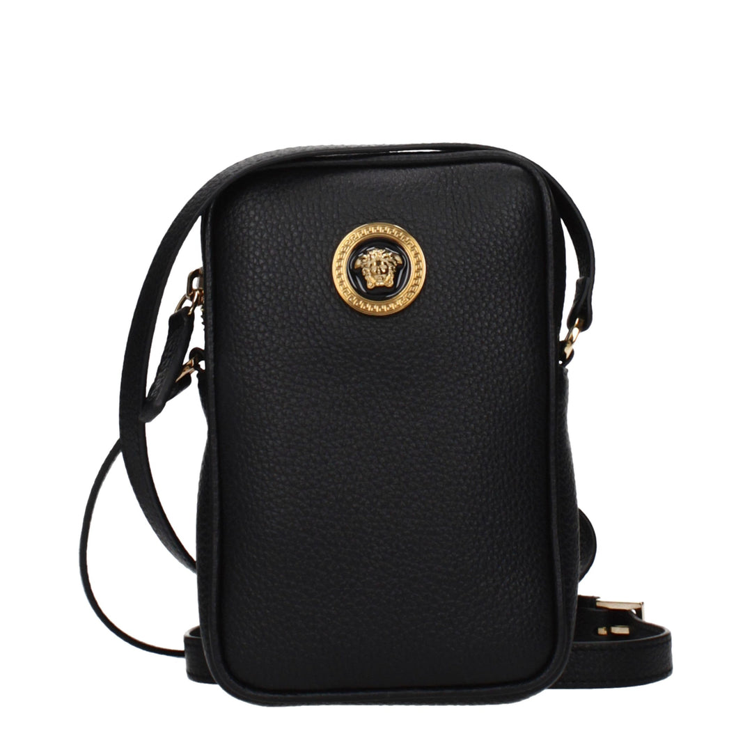 Versace Black Leather Crossbody Bag
