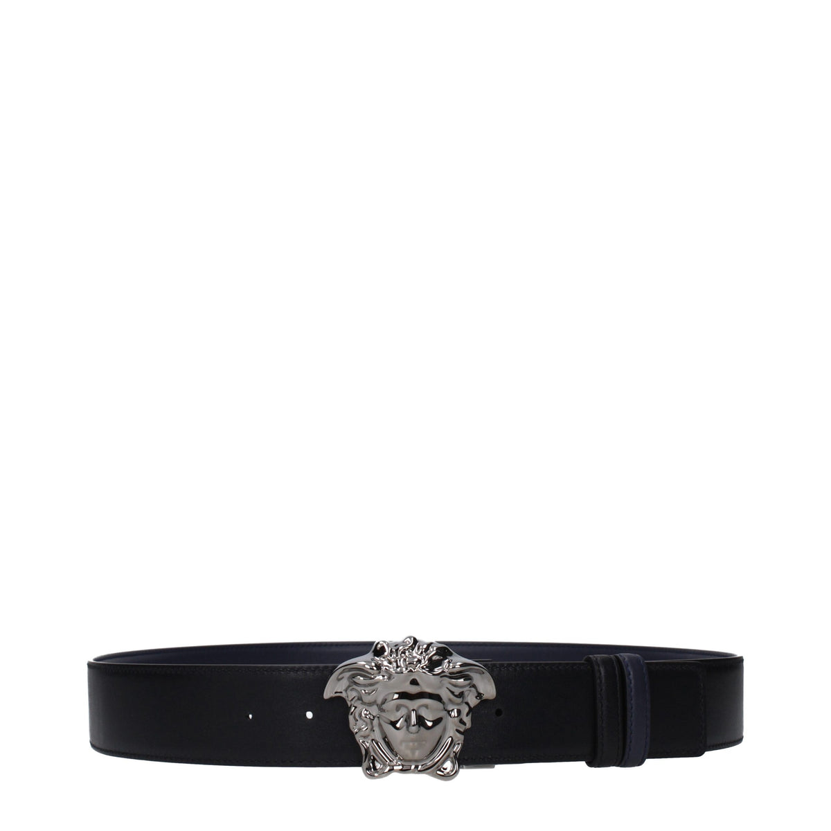 Versace blue leather regular belt