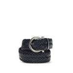 Load image into Gallery viewer, Ferragamo Blue Calf Leather Bos Taurus Belt
