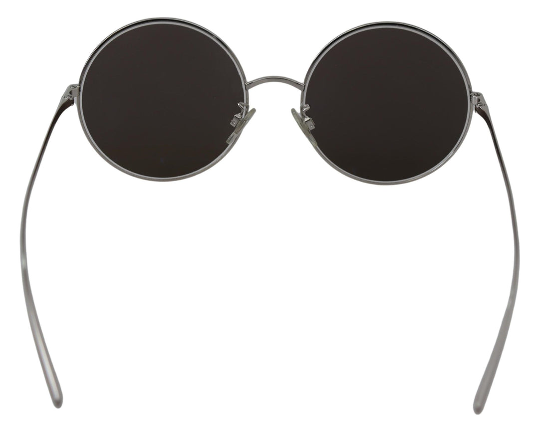 Dolce & Gabbana Verzilverde Ronde Grijze Glazen Dames Zonnebril