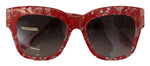 Load image into Gallery viewer, Dolce &amp; Gabbana Red Lace Acetate Rectangle Shades  DG4231F  Sunglasses
