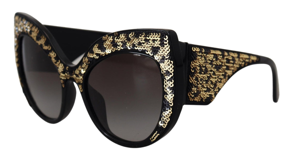 Dolce & gabbana black gold sequin butterfly polarized dg4326 sunglasses
