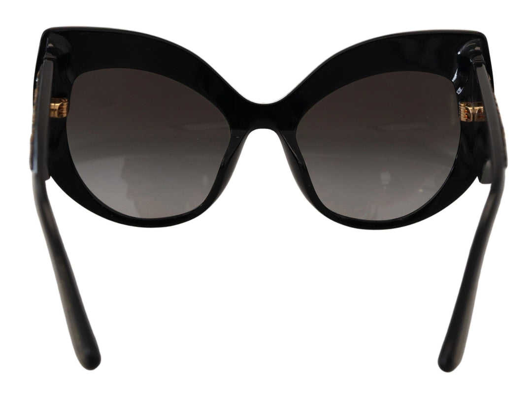 Dolce & Gabbana Zwart Goud Pailletten Vlinder Gepolariseerde DG4326 Zonnebril