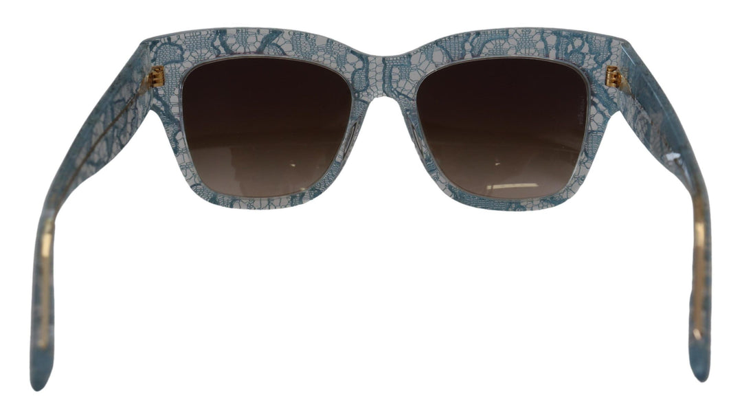 Dolce & Gabbana Blauw Kant Acetaat Kristal Vlinder DG4231 Zonnebril