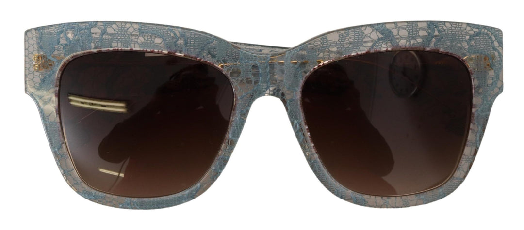 Dolce & Gabbana Blauw Kant Acetaat Kristal Vlinder DG4231 Zonnebril