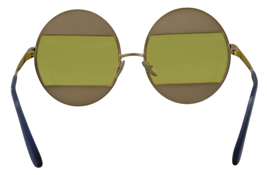 Dolce & Gabbana Gouden Ovale Metalen Kristallen Shades DG2209B Zonnebril