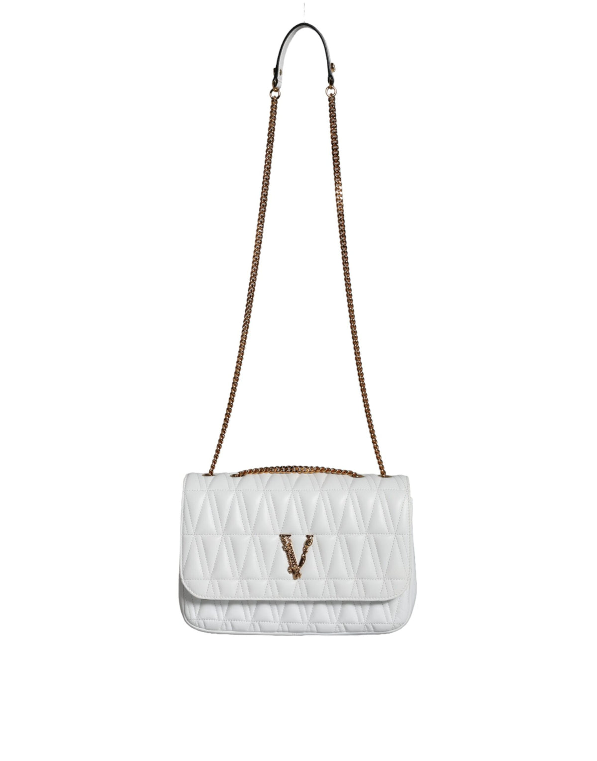 Versace white mini nappa leather crossbody shoulder bag
