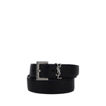 Load image into Gallery viewer, Saint Laurent Black Calf Leather Bos Taurus Regular Belt
