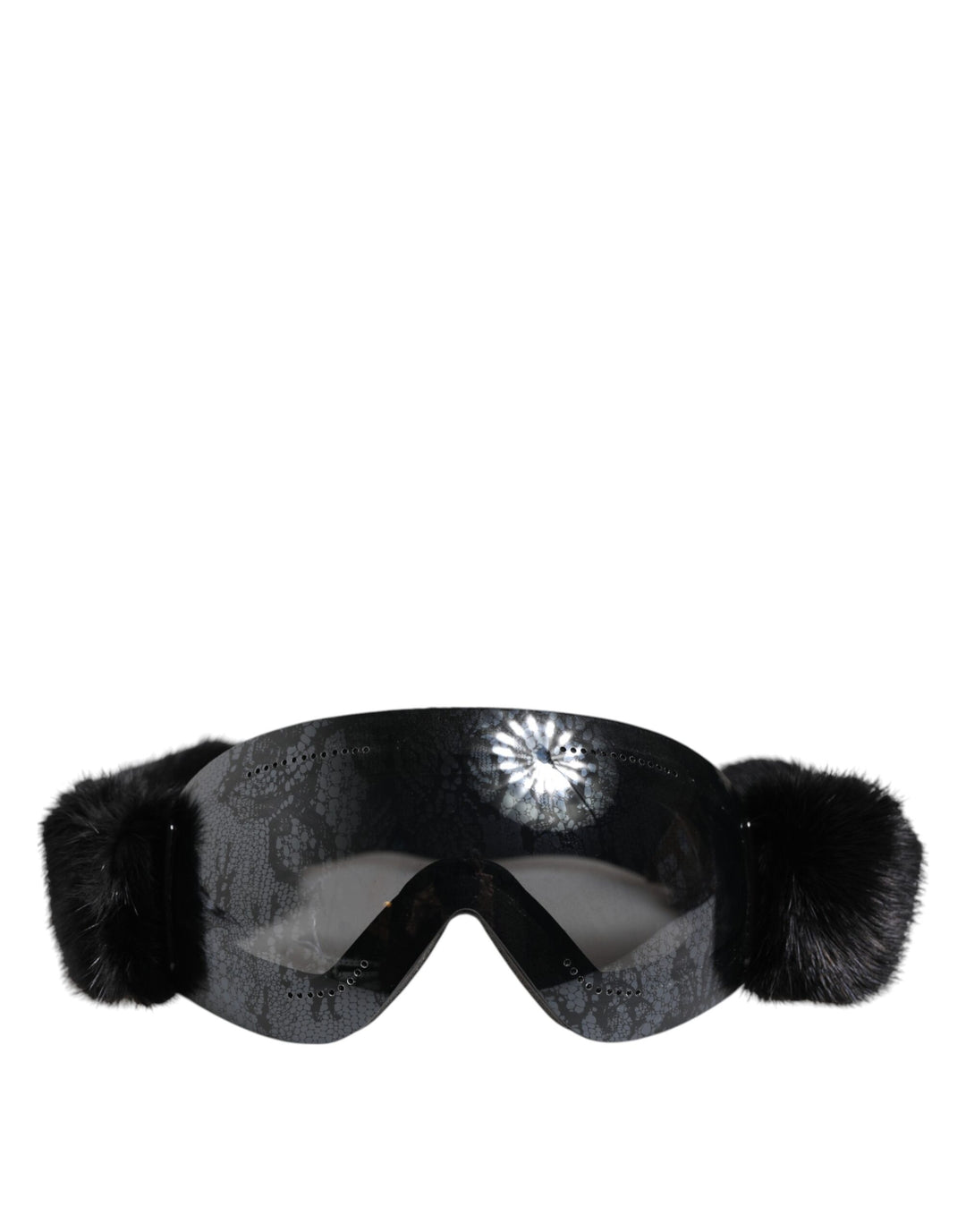 Dolce & Gabbana Zwart Bi0759 Kant Gespiegelde Skibril Masker Zonnebril