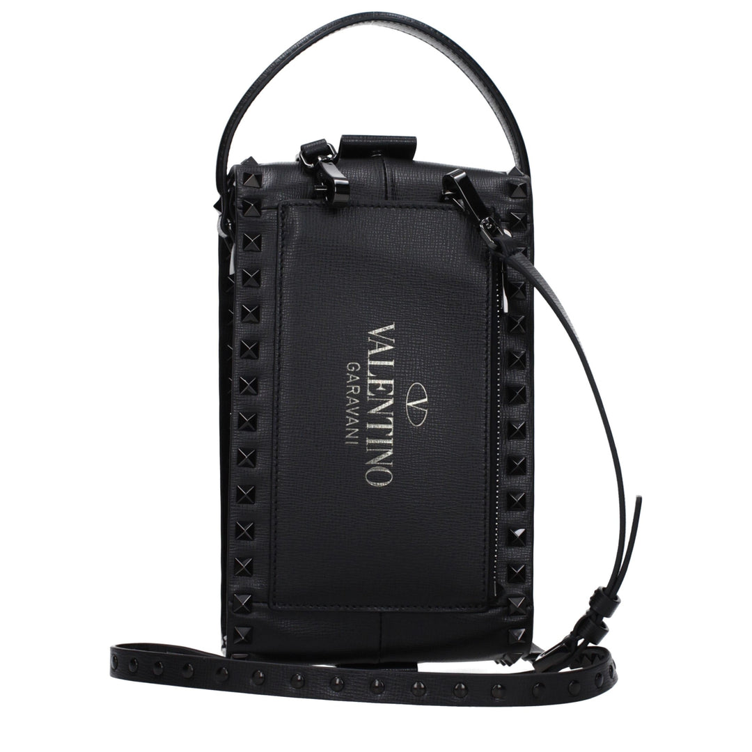 Valentino Garavani Black Leather Clutch Bag