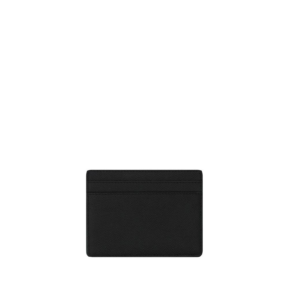 Saint laurent black calf leather bos taurus wallet