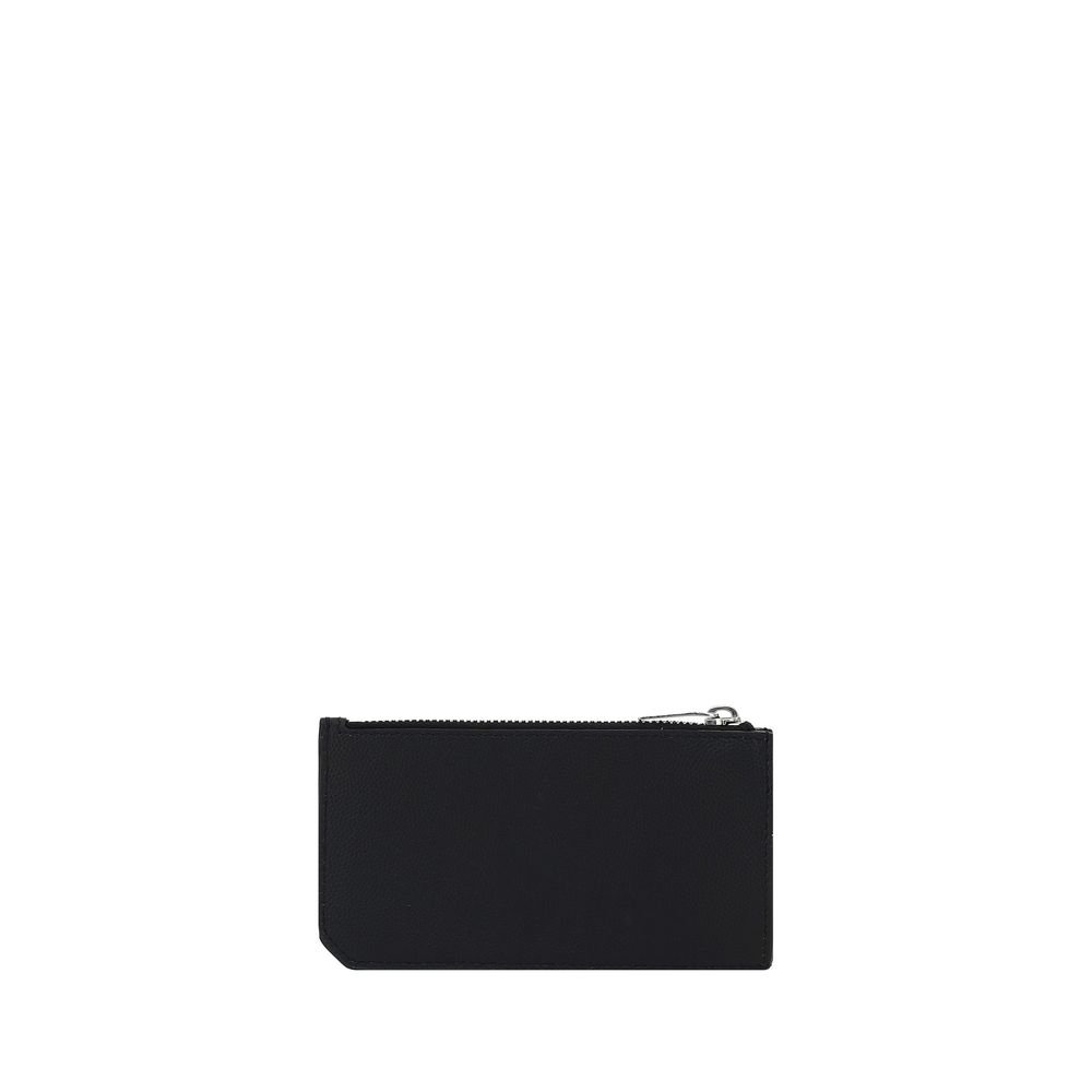 Saint laurent black calf leather bos taurus wallet