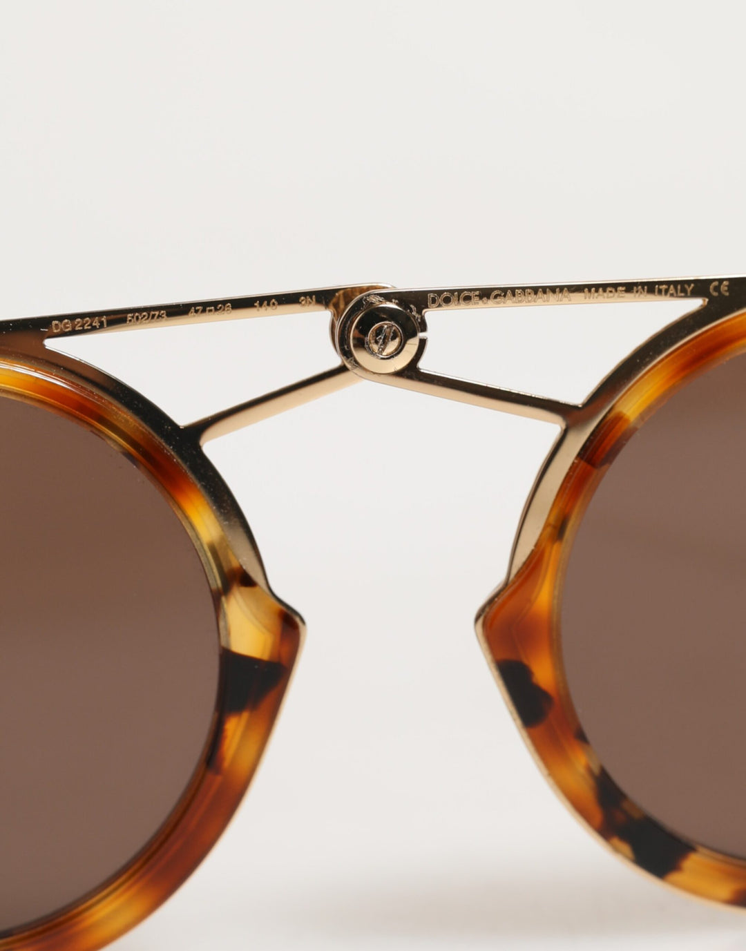 Dolce & Gabbana Gold Havana Montuur DG Fatto A Mano Zonnebril