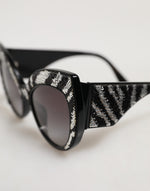Load image into Gallery viewer, Dolce &amp; Gabbana Black Silver Sequin Butterfly Polarized Sunglasses
