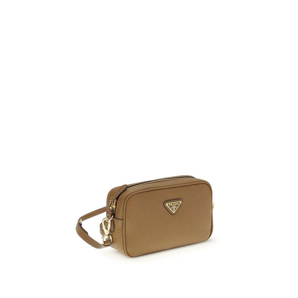 Prada beige calf leather bos taurus shoulder bag