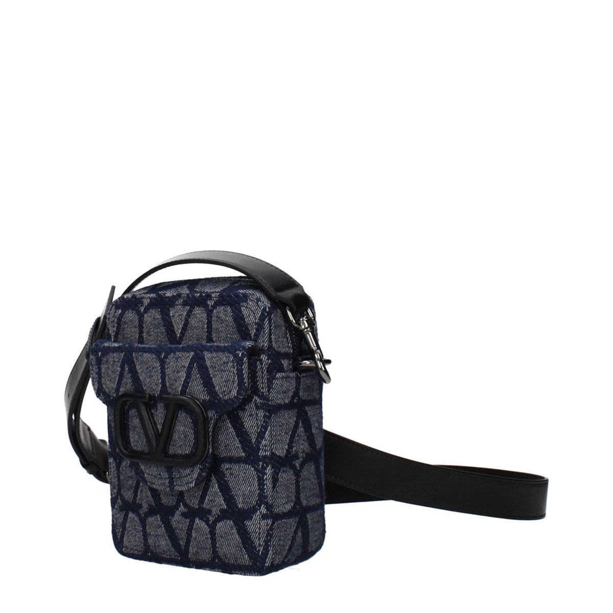 Valentino garavani blue fabric crossbody bag